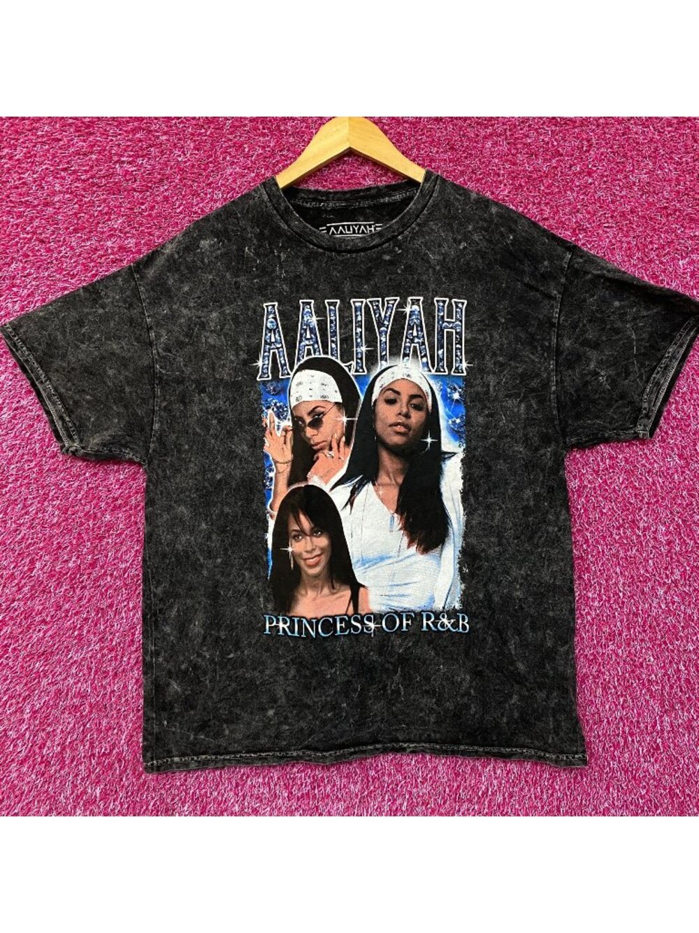 Aaliyah Princess Of RnB mineral Wash Tshirt size Large